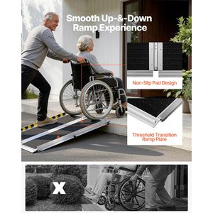 Rampa Plegable Portátil de Aluminio Antideslizante de 3 Pies con Capacidad de 800 Libras, Rampas para Umbral de Puerta para Acceso de Personas con Discapacidad - Product Image 5