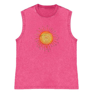 เสื้อกล้ามผู้ชายลายกราฟิก ผ้าฝ้าย สำหรับออกกำลังกาย ฟิตเนส เสื้อกล้ามโชว์กล้ามเนื้อ ล้างสีแบบแอซิดวอช เสื้อยืดวินเทจลำลองฤดูร้อน เสื้อกล้ามกีฬา - Product Image 5