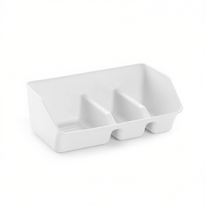 Vassoio Organizzatore per Cucina Bianco a 2 Scomparti, Design Minimalista per Cassetti - Product Image 2