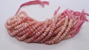 Perles Rondelles Lisses en Opale Rose Naturelle Ombrée AAA 8MM 9MM, Perles d'Opale Rose Authentiques, Rondelles d'Opale Rose Naturelle de 8 Pouces - Product Image 4