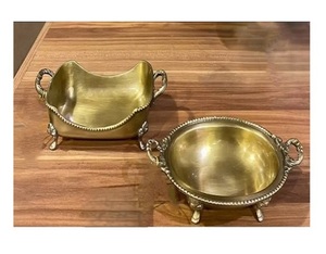 Ensemble de trois bols à chocolat en acier inoxydable avec support en aluminium, vaisselle de restaurant, bol de service à vendre - Product Image 3