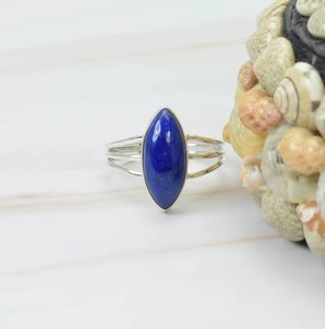 Natural Lapis Lazuli Smooth Marquise Gemstone <b>Ring</b> 925 Sterling Silver Handmade <b>Ring</b> For Women Wholesale Bulk <b>Fine</b> Jewelry Bulk - Product Image 1
