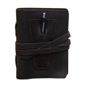 Diario de Cuero Personalizado Hecho a Mano, Grabado con Nombre, Cuaderno Recargable con Portaplumas, Logotipo Personalizado, Regalo Empresarial, 8x6 Pulgadas - Product Image 1