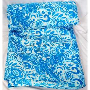 Tela de Algodón Hindú con Estampado de Bloques al por Mayor para Decoración del Hogar, Ropa de Mujer, Vestidos y Camisas - para Tapicería, Costura y Manualidades - Product Image 3