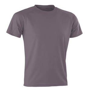 Camiseta de Manga Corta de Color Sólido, Cuello Redondo, Secado Rápido, Poliéster/Algodón, Corte Regular, Estilo Casual, en Venta - Product Image 6