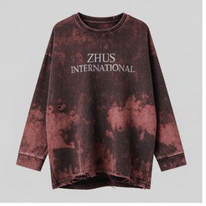 Camisetas de manga larga estilo nuevo con lavado ácido, de corte holgado y desgastado, para hombre, con marca personalizada, al por mayor - Product Image 1