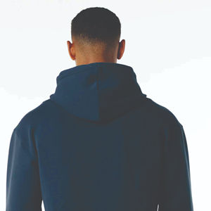 Survêtement à capuche bleu foncé pour homme, manches longues, décontracté, pour l'automne, avec poches latérales, coupe classique, couleur unie, 100% polyester - Product Image 5