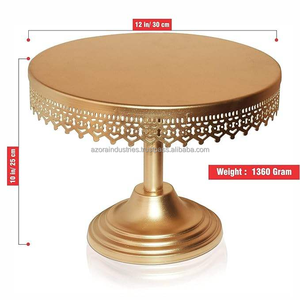 Azora Industries Vente en gros Support à gâteau décoratif en métal pour présentation de desserts de fête de mariage Support à gâteau rond personnalisé - Product Image 3