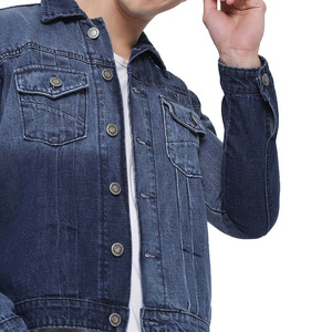<b>Men</b>’s Premium Blue Washed Denim <b>Jacket</b> Classic <b>Trucker</b> Jean <b>Jacket</b> Button Closure Custom Logo OEM ODM Wholesale Manufacturer - Product Image 3