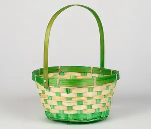 Colorful Eco-Friendly Bamboo <b>Wicker</b> <b>Storage</b> <b>Basket</b> with Handle Durable Handwoven for Fruits Gifts Crafts & Multifunction Use - Product Image 6