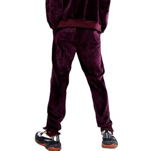 New Long Sleeve Active Jogger Suit Training Sweatsuit Men Fitted Velour Hooded Velvet Tracksuit - Product Image 4