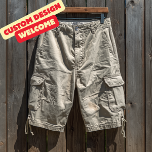 Shorts en coton délavé pour hommes, style streetwear décontracté, avec personnalisation OEM ODM - Product Image 4
