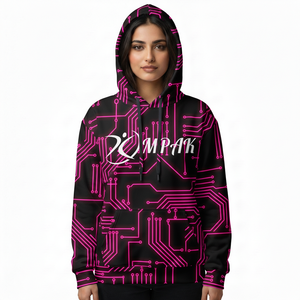 เสื้อฮู้ดดี้ทรงหลวมแบบโอเวอร์ไซส์สำหรับทุกเพศ พร้อมลายพิมพ์แบบซับลิเมชั่นทั่วตัว เหมาะสำหรับแฟชั่นลำลองแนวสตรีท - Product Image 1