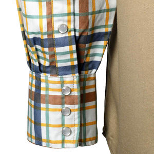 Camisa de sarga formal con estampado gráfico, corte ajustado, estilo vintage moderno, con botones, diseño de soldadura, estilo western - Product Image 6
