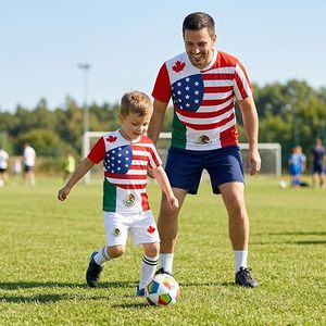 Camiseta de Fútbol Unisex de Manga Corta con Cuello en V, Estampado de Bandera Sublimado, Absorbe la Humedad, 100% Poliéster Malla, Ropa Deportiva para Adultos - Product Image 2