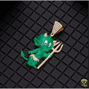 Pendentif exclusif de personnage de dessin animé avec pierres de diamant de laboratoire de qualité supérieure et un look tendance - Product Image 2
