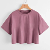 T-shirt à manches courtes pour femme, col rond, imprimé, couleur unie, coupe classique, 100% coton, respirant, streetwear décontracté, printemps été