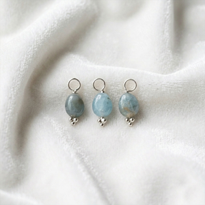 Aquamarine Birthstone Pendant Natural Blue Aquamarine Wire Wrapped <b>Charm</b> Tumble Smooth Gemstone Pendant <b>Silver</b> Plated Women - Product Image 1