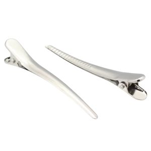 Pinces à cheveux professionnelles courbées en acier inoxydable, type bec de canard, haute tension, antidérapantes, pour la coiffure en salon, outil de sectionnement - Product Image 1