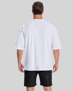 เสื้อยืดโอเวอร์ไซส์ผู้ชาย พิมพ์ลายได้ตามต้องการ สวมใส่สบาย ระบายอากาศดี เสื้อยืดลำลองทันสมัย คอกลม แขนสั้น ทรงหลวม - Product Image 4