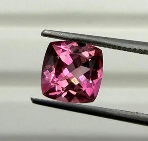 Natural Tourmaline Loose <b>Stone</b> Genuine pink <b>Colour</b> Cushion Cut Jewelry Making Ring Pendant Collector Gift Shamim 1.43 Cts 7x7 mm - Product Image 2