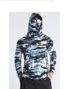 Wholesale Custom Performance Waterproof UPF 50 <b>UV</b> <b>Protection</b> Quick Dry Breathable <b>Hoodie</b> Fishing Shirts Polyester Heat-Transfer - Product Image 1