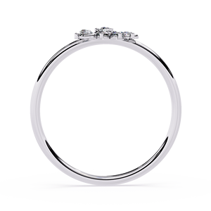Bague de fiançailles romantique en or blanc avec diamant rond taille brillant, certifié GIA, bijoux pour femmes - Product Image 4