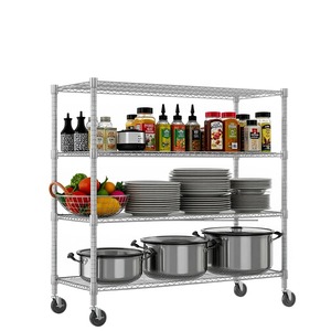 Moderno Estante de Almacenamiento de Cocina de Acero Inoxidable de 4 Niveles, Organizador Multiusos para Sala de Estar, al Precio Más Bajo - Product Image 3