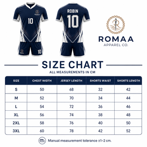 ชุดเสื้อฟุตบอลชาย ROMAA แบบซับลิเมชั่น โพลีเอสเตอร์ 100% ระบายอากาศได้ดี แขนสั้น พร้อมชื่อ เบอร์ และชุดทีม - Product Image 3