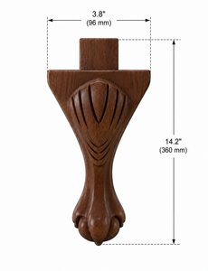 Patas de Sofá de Madera Maciza de Caucho Estilo Queen Anne, Patas de Muebles Clásicas en Forma de S, Patas de Repuesto Resistentes para Sofá, Silla, Gabinete, Otomana - Product Image 2