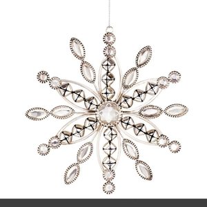 Elegant <b>Crystal</b> Snowflake Christmas <b>Ornament</b> Rhinestone Beaded Holiday Tree Hanging Decoration - Product Image 3