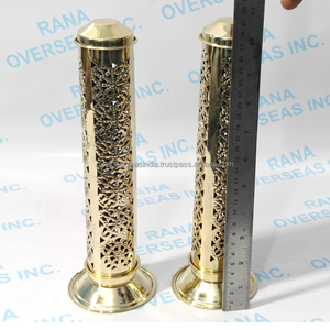 Classic Brass Incense Stick Tower Stand Metal Jali Cut Burner Holder for Home Temple Meditation Aromatherapy <b>Decor</b> Use - Product Image 4