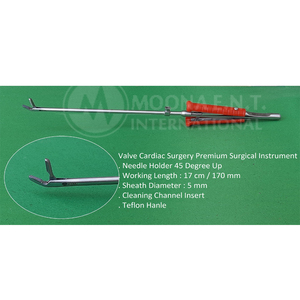 MOONAS Valve Cardiac Surgery <b>Instrument</b> Set 3 Pcs Manual Straight Grasper 45 Degree up Needle Holder Scissor ICU Premium Quality - Product Image 5