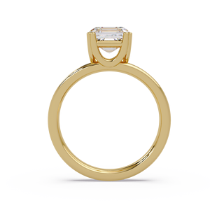 Anillos de Boda de Lujo con Diseño de Tallo Ancho, Oro Puro de 14K, Diamante Cultivado en Laboratorio con Corte Asscher de 2.00 Ct, Anillos de Compromiso Certificados por IGI - Product Image 4