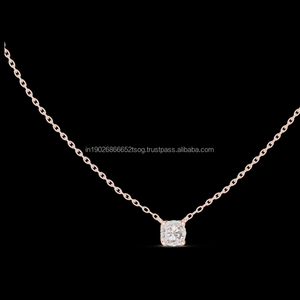 Cadena de piedras preciosas Moissanite Collar de diamantes Joyería delicada Piedra Mujer Colgante de plata esterlina - Product Image 1