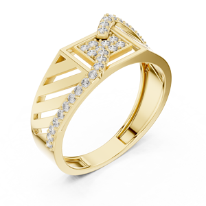 Anillo Minimalista DYNASTY WAVE para Hombre, con Diamante Cultivado en Laboratorio, Bañado en Rodio, Oro Amarillo de 18K, para Boda, Compromiso, Regalo, Uso Diario - Product Image 4