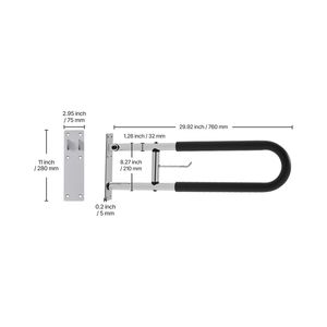 Barra di supporto pieghevole a U da 30 pollici per anziani, antiscivolo, di grado ospedaliero, con corrimano di sicurezza - Product Image 4