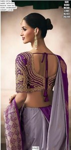 Rajwada Women's Traditional Winter <b>Satin</b> Silk Saree for Party Occasions-Moisture Wicking & Wrinkle Free - Product Image 2