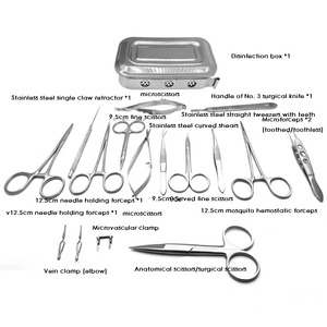 Ametrine Surgical Manual Animal Surgical Instruments Set Stainless Steel for <b>Rat</b>/Mouse Experimental Anatomical Tools CE - Product Image 1