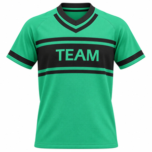 Camiseta de Lacrosse Sublimada Negra y Verde, Uniforme de Equipo, Manga Corta, Estilo Deportivo, Personalizada con Impresión, Ropa Deportiva - Product Image 1