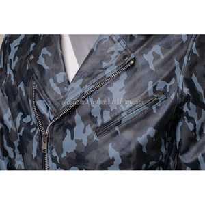 2025 OEM Hot <b>Winter</b>-Collection For Women's Blue Camo Sheep-Skin <b>Winter</b> <b>Leather</b> <b>Jacket</b> High Quality Low MOQ Heated Fashion <b>Jacket</b> - Product Image 4