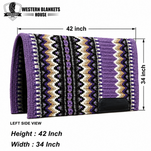 Sous-selle Western pour chevaux, motif violet, en laine de Nouvelle-Zélande, doublure polaire, rembourrage polyester, pour l'équitation, véritable qualité supérieure - Product Image 2