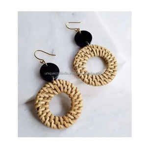 Pendientes de gota de moda para mujer de ratán de alta calidad de entrega súper rápida para fines de regalo - Product Image 3