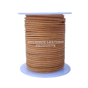 Cordón de Cuero Redondo Natural para Hacer Pulseras, 1.5mm, en Rollo, Accesorios para Joyería - Product Image 1