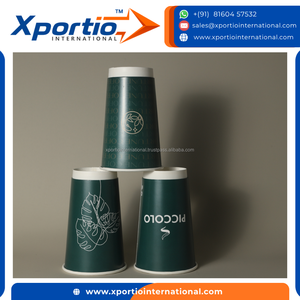 Double Wall Paper Cup 16oz 480ml Capacity Blue With White Logo Disposable Kraft Paper Coffee Club Hot Drink Cup Bulk Supply - Product Image 5