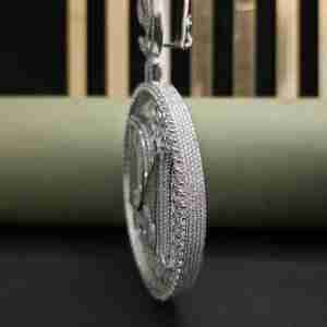 Colgante Hip Hop DM Personalizado Completamente Cubierto de Diamantes con Número 9, Acero Inoxidable, Moissanita 104.33 CT - Product Image 2