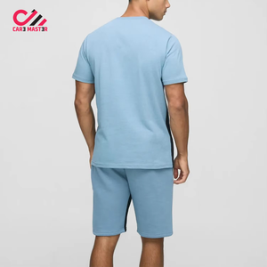 ชุดเซ็ตฤดูร้อนสำหรับผู้ชาย เสื้อยืดแขนสั้น กางเกงขาสั้นทรงหลวม ชุดสองชิ้น ผ้าบาง ระบายอากาศได้ดี สไตล์ลำลองสำหรับผู้ชาย - Product Image 2