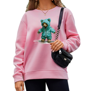 Custom Winter Women's O <b>Neck</b> Knitted Hoodie Front Logo Customized Color Eco-Friendly Fabric-Wholesale Rate Quick Dry - Product Image 4