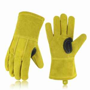 Fabricants directs d'usine, gants de travail en cuir de qualité supérieure, couleurs et designs demandés par les clients, gants de travail en cuir résistants. - Product Image 5