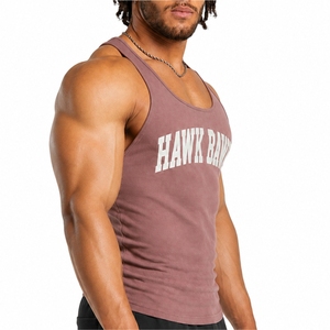 <b>Men's</b> Cotton <b>Stringer</b> Tank Top Premium Quality Muscle Fit Breathable Fabric Quick Dry OEM Service Custom Made Fitness Clothing - Product Image 3